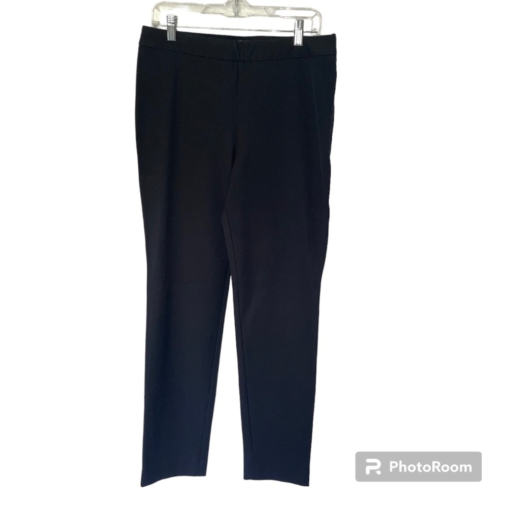 LANDS'END Women's Black Mid Rise Slim Leg Dress Pants